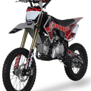Alternative view of 2024 SYX Moto Whip Pro 125cc Pit Bike, Oil-Cooled, Kick Start, Anodized Front Fork, 4-Speed Manual Shifting, (17/14) Wheels, Ages 12 and up – Red/Grey