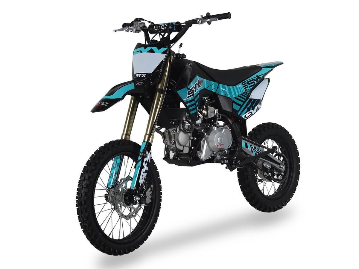 2024 SYX Moto Whip Pro 125cc Pit Bike, Oil-Cooled, Kick Start, Anodized Front Fork, 4-Speed Manual Shifting, (17/14) Wheels, Ages 12 and up – Red/Grey - Image 4