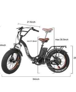 Alternative view of Nakto 20″ OX Folding Electric Bike 500W 48V