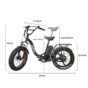 Alternative view of Nakto 20″ OX Folding Electric Bike 500W 48V