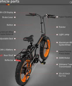 Alternative view of Aostirmotor A20 Folding Fat Tire 500W 36V Electric Bike