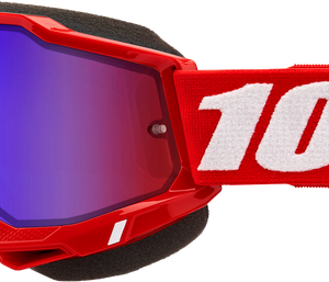 Accuri 2 Snowmobile Goggle Neon Red Mirror Red/Blue Lens