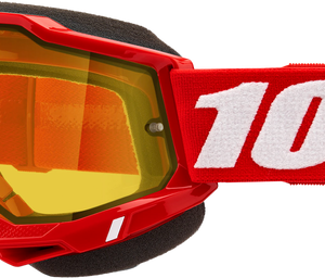 Accuri 2 Snowmobile Goggle Neon Red Yellow Lens