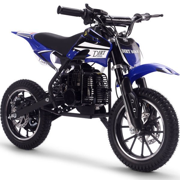 Alien Big Wheel Kids Gas Dirt Bike, 50cc 2-Stroke, Age 6 and up – Blue