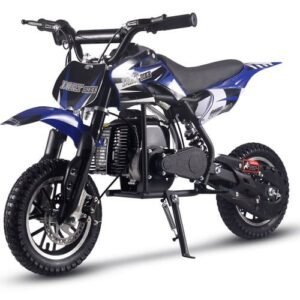 Alien DLX Kids Gas Dirt Bike, 50cc 2-Stroke, Age 6 and up – Blue