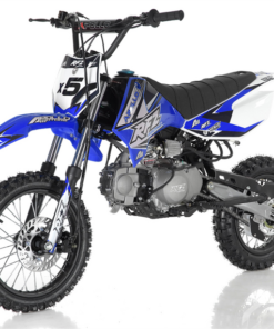 Apollo 125cc X5 Dirt Bike, 4-Speed Manual, 14/12 inch Wheels, Age 8 and up – Blue