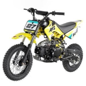 Apollo DB27 110cc Kids Dirt Bike, 4-Speed Semi-Automatic, 12/10 inch Wheels, Ages 8 and up – Red