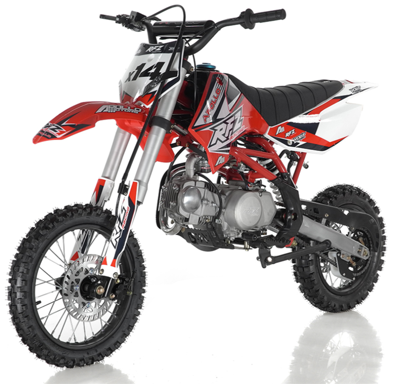 Apollo RFZ 125cc X14 Dirt Bike, 4-Speed Semi-Automatic, 14/12 inch Wheels, Ages 12 and up – Red - Image 2