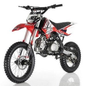Apollo RFZ 125cc X18 Dirt Bike, 4-Speed Manual, Dual Disc Brakes, 17/14 inch Wheels, Ages 12 and up – Red