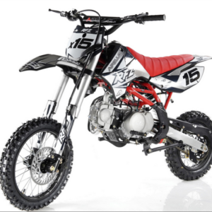 Apollo RFZ X15 125cc Dirt Bike, 4-Speed Manual, 14/12 inch Wheels, Upgraded Frame, Ages 12 and up – Black