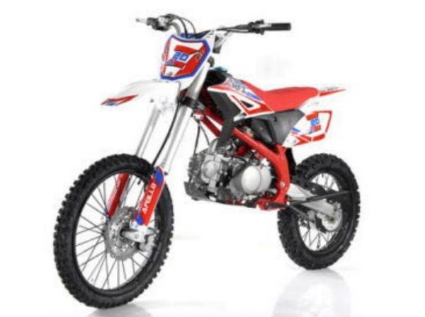 Apollo Z20 MAX 125cc Dirt Bike, 4-Speed Manual, 19/16 inch Wheels, Ages 16 and up – Red