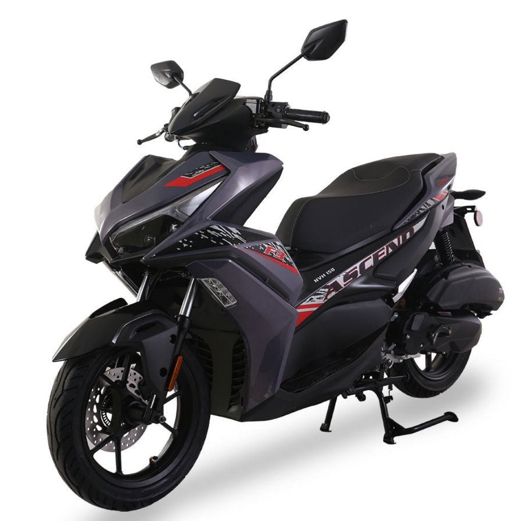 Ascend F3 150cc Street Scooter, Automatic Shifting, Hydraulic Disc Brakes, 14 inch Aluminum Wheels, Digital Speedometers – White - Image 2
