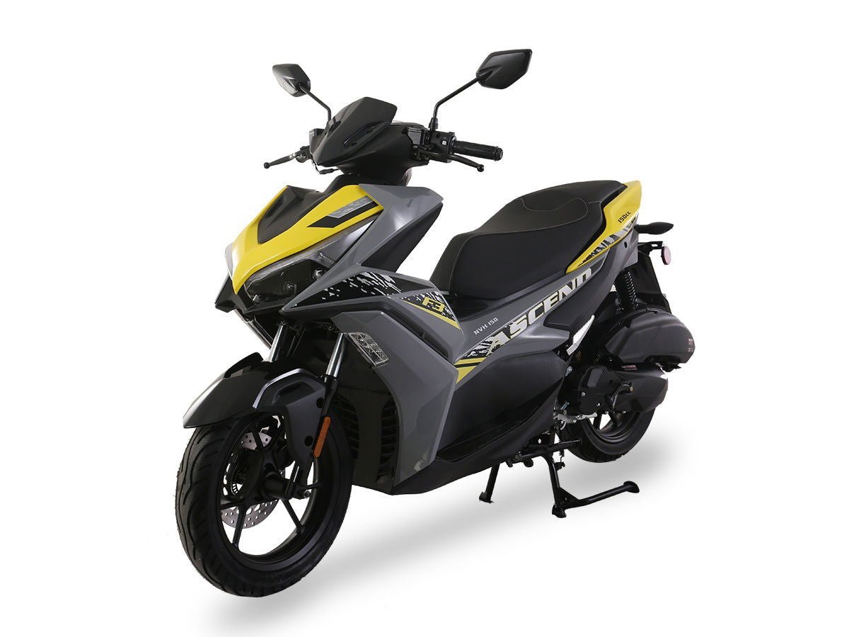 Ascend F3 150cc Street Scooter, Automatic Shifting, Hydraulic Disc Brakes, 14 inch Aluminum Wheels, Digital Speedometers – White - Image 3