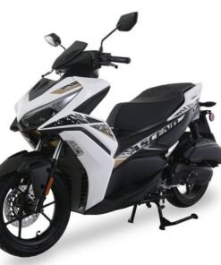 Ascend F3 150cc Street Scooter, Automatic Shifting, Hydraulic Disc Brakes, 14 inch Aluminum Wheels, Digital Speedometers – White