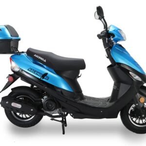 Alternative view of Ascend R-2 50cc Street Scooter, Automatic, Front Disc Brake, LED Headlight, Trunk Included, 50 State Legal – Metallic Red