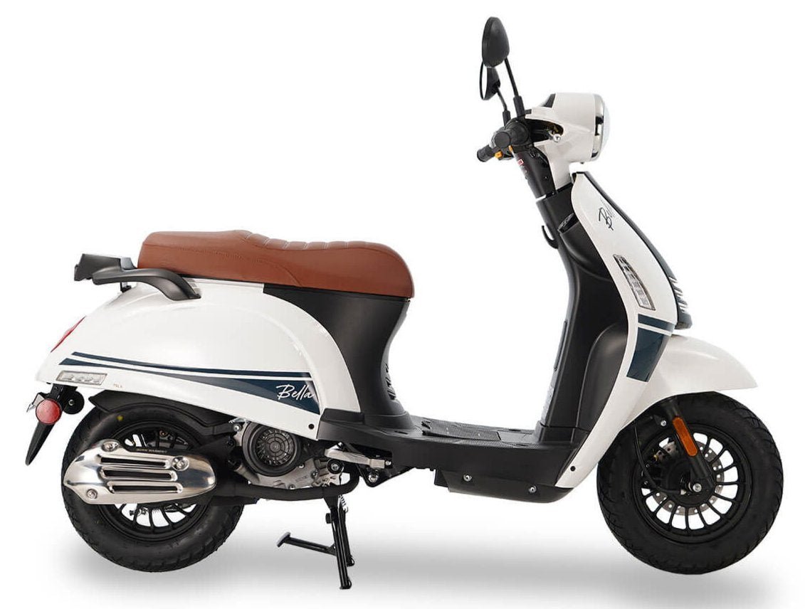 Bella 50cc Street Scooter, Automatic Shifting, 10 inch Aluminum Wheels, LED Lights – White - Image 2