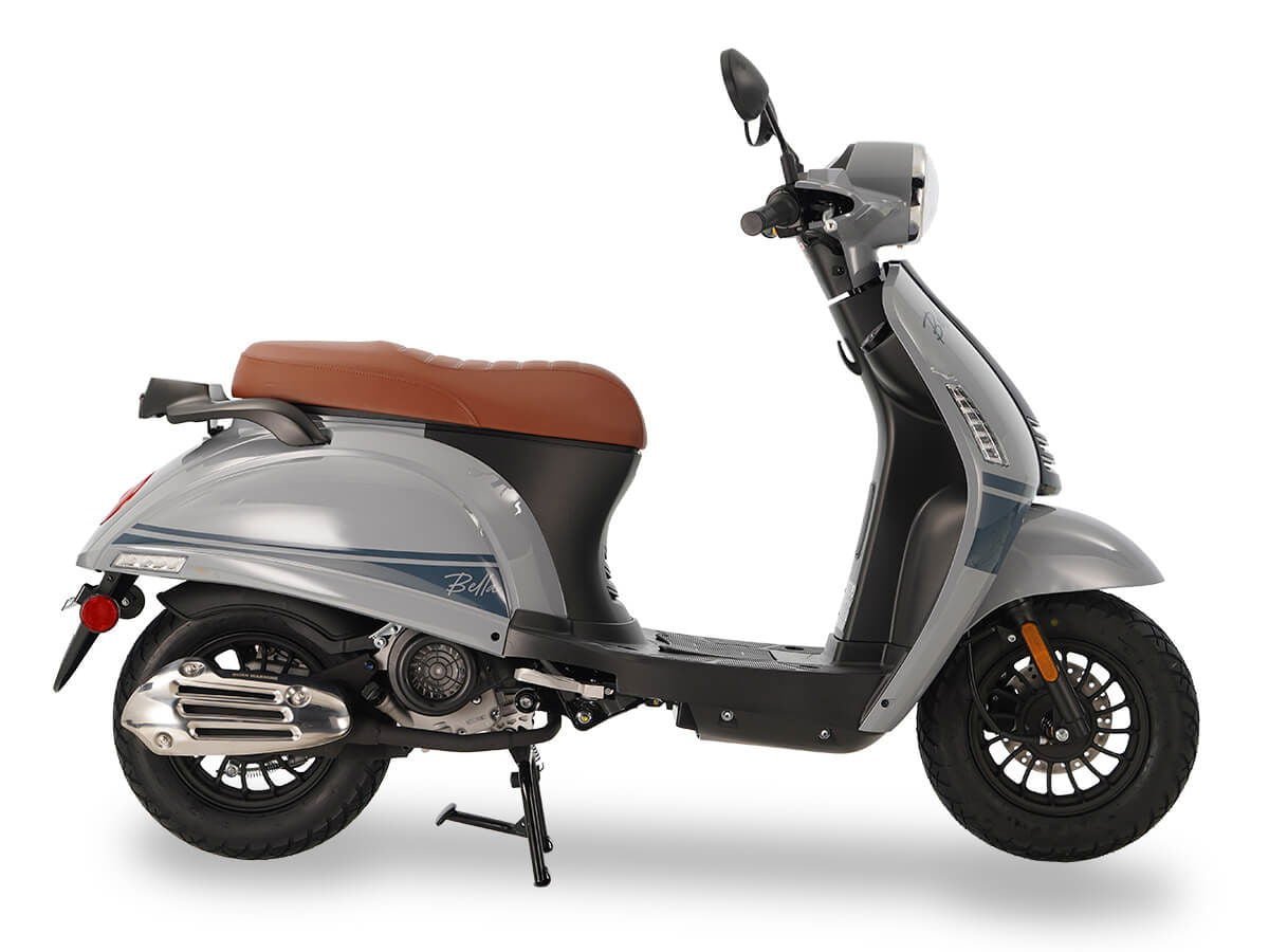 Bella 50cc Street Scooter, Automatic Shifting, 10 inch Aluminum Wheels, LED Lights – White - Image 4