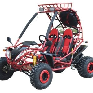 Alternative view of Captain Mid-Size Kids Gas Go Kart, 7.5hp 208cc engine with Electric Start, Automatic with Reverse, Ages 8 and up – Red