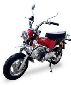 Champion DLX 125cc Retro Motorcycle, 4-speed semi-automatic, 10-inch Wheels, 50 State Legal, Upgraded LED Headlight, Digital Speedometer – Metallic Red