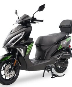 Clash 150cc Street Scooter, Automatic Shifting, Front Disc/Rear Drum Brakes, LED Accent Lighting – Black