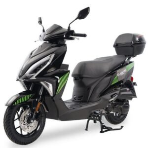 Clash 150cc Street Scooter, Automatic Shifting, Front Disc/Rear Drum Brakes, LED Accent Lighting – Black