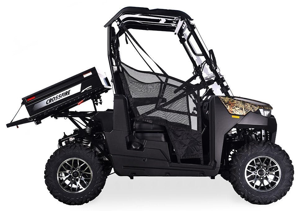 Crossfire LH200 EFI UTV Side-by-Side, Automatic with Reverse, Deluxe Alloy Wheels, Dump Bed, Windshield Included – Camo - Image 4