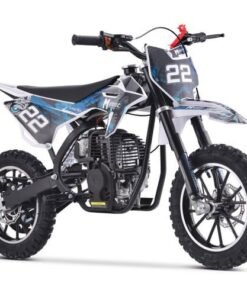 Demon Kids Gas Dirt Bike, 40cc 4-Stroke, Automatic 10/10 inch Wheels, Ages 8 and up – Blue