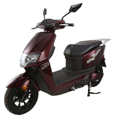 E-Cool Electric Street Scooter, 72v 1200w, 31mph Top Speed, 37-Mile Range – Burgundy