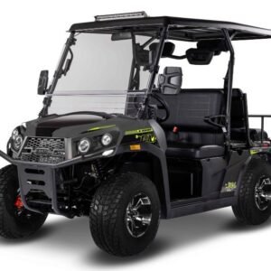 Alternative view of E-Rover DLX Electric Golf Cart, Lithium Battery, Deluxe Alloy Wheels, Digital Dashboard, Windshield Included – Grey