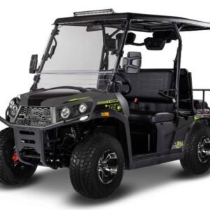 E-Rover DLX Electric Golf Cart, Lithium Battery, Deluxe Alloy Wheels, Digital Dashboard, Windshield Included – Grey