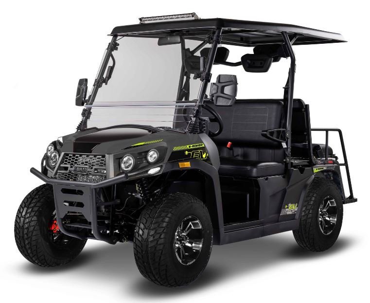 E-Rover Electric Golf Cart, Deluxe Alloy Wheels, Windshield Included – White - Image 4