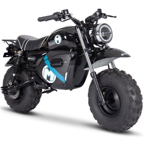 Electric Powered Mini Bike, 60v 1500w Lithium, Hydraulic Disc Brakes, LED Headlight – Black