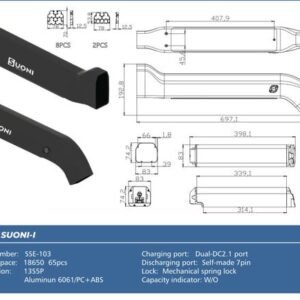 Alternative view of EUNORAU 48V 14Ah/17Ah FAT-HS/DEFENDER-S/SPECTER-S Replace&Upgrade Battery