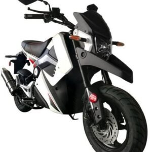 Evader 50cc Motorcycle, Automatic, Front Disc Brake, 12-inch Alloy Wheels – White