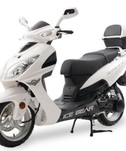 Hawkeye 150cc Street Scooter, Automatic, Front Disc Brake, 13 inch Aluminum Wheels, Trunk Included – Metallic White