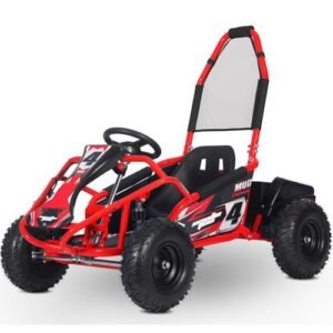 Interceptor Kids Electric Go Kart, 48v 1000w, Full Suspension, Ages 8 and up – Red