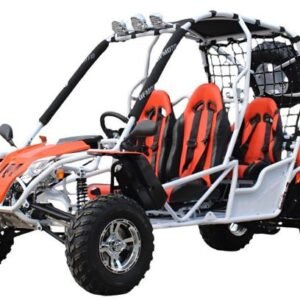 Jaguar 200 4-Seater Buggy Go Kart, Electric Start, Automatic with Reverse, 10-inch Deluxe Alloy Wheels, Ages 16 and up – White