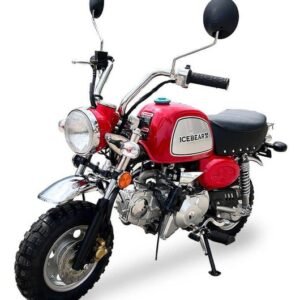 Leo 125cc Retro Motorcycle, 4-speed semi-automatic, 8-inch Wheels, 50 State Legal – Red