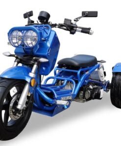 Maddog 150cc Street Trike, Automatic, Disc Brakes, 14 inch Aluminum Rear Wheels – Blue