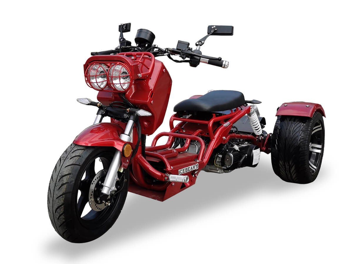 Maddog 150cc Street Trike, Automatic, Disc Brakes, 14 inch Aluminum Rear Wheels – Blue - Image 4