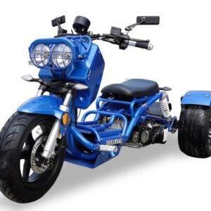Maddog 150cc Street Trike, Automatic, Disc Brakes, 14 inch Aluminum Rear Wheels – Blue