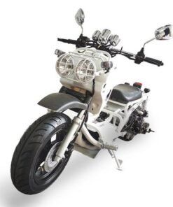 Maddog Gen I 50cc Street Scooter, Automatic, Front Disc Brake, 12 inch Aluminum Wheels, 50 State Legal – Metallic White
