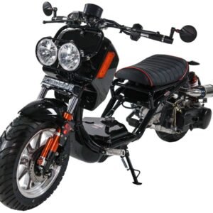 Alternative view of Maddog Gen IV 150cc Street Scooter, Automatic, Front Disc Brake, 12 inch Aluminum Wheels, LED Lights, Digital Speedometer, 50 State Legal – Metallic Burgundy
