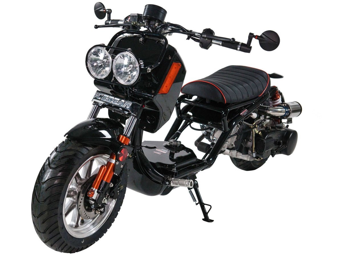 Maddog Gen IV 150cc Street Scooter, Automatic, Front Disc Brake, 12 inch Aluminum Wheels, LED Lights, Digital Speedometer, 50 State Legal – Metallic Burgundy - Image 2