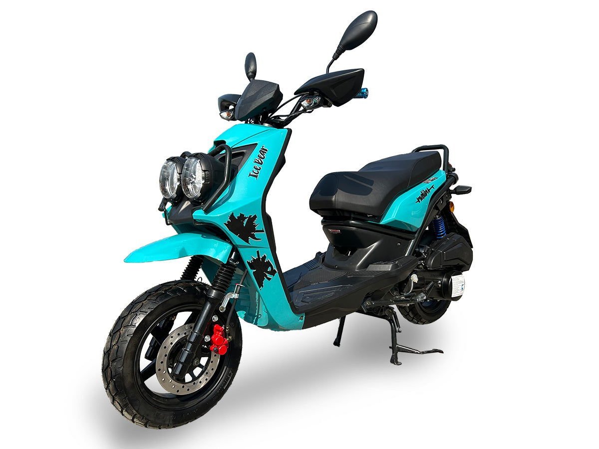 Malibu 150cc Street Scooter, Automatic, Front Disc Brake, 12 inch Aluminum Wheels – White - Image 4