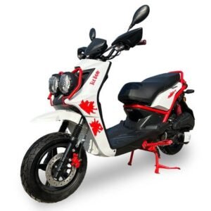 Malibu 150cc Street Scooter, Automatic, Front Disc Brake, 12 inch Aluminum Wheels – White