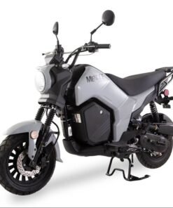 Menace 50cc Motorcycle, Automatic Shifting, Front Disc/Rear Drum Brakes, (12/10 in.) Wheels – Grey