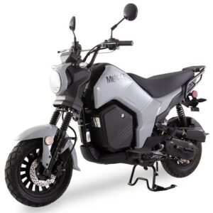 Menace 50cc Motorcycle, Automatic Shifting, Front Disc/Rear Drum Brakes, (12/10 in.) Wheels – Grey