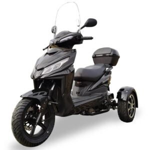 Alternative view of Mojo 150cc Street Trike, Automatic, Disc Brakes, Aluminum Wheels, Trunk and Windshield Included – Metallic Blue