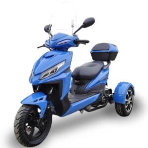 Mojo 150cc Street Trike, Automatic, Disc Brakes, Aluminum Wheels, Trunk and Windshield Included – Metallic Blue